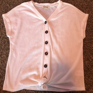 White button down tie front shirt from Listicle